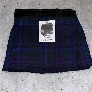 Women's Plaid Skirt - Black and Purple